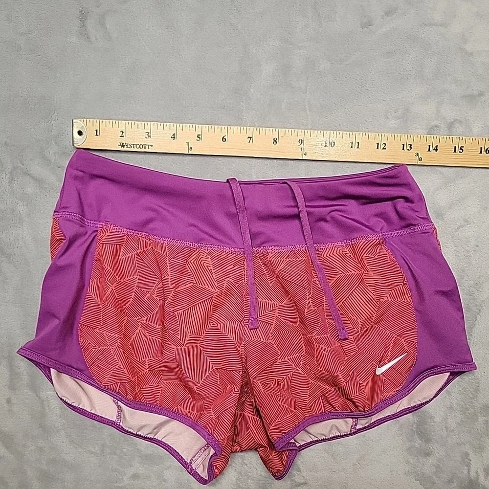 Nike Running Shorts Womens Small Purple Dri-Fit Geometric Athletic Gym Training